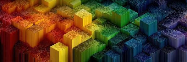 Colorful abstract blocks creating a vibrant gradient design over a textured background photo