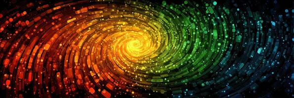 Dynamic swirling colors create a captivating visual effect inspired by galaxies and cosmic phenomena in a digital art piece photo