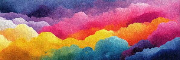 Colorful abstract landscape with vibrant hues of purple, pink, yellow, and blue blending harmoniously in a creative display photo