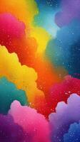Colorful abstract painting with vibrant hues blending harmoniously in a beautiful display of artistic expression photo