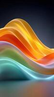 Colorful wavy patterns flowing gracefully on a dark background creating a serene and artistic atmosphere photo