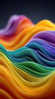 Colorful waves of paper-like material create a vibrant abstract composition emphasizing fluidity and motion in design photo