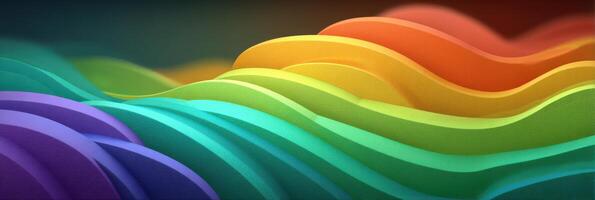 Colorful abstract waves flowing smoothly in vibrant shades under a dark background at night photo