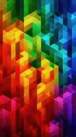 Colorful geometric abstract pattern with vibrant hues and dynamic shapes in a modern design photo