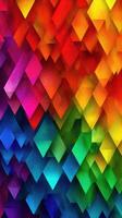 Colorful abstract geometric pattern with vibrant hues and dynamic shapes creates a lively artistic expression photo