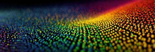 Colorful abstract display of dots creating a vibrant wave pattern in a creative art setting photo