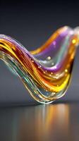 Colorful glass waves create a stunning visual display in an artistic setting photo