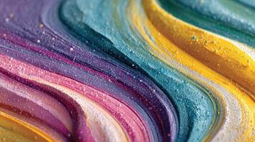 Colorful abstract texture showcasing vibrant swirls and bubbles during a creative art project photo