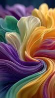 Vibrant abstract colors swirl together creating a dynamic visual that captivates the observer's attention and imagination in an artistic display photo