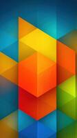 Vibrant geometric patterns created with bright colors showcasing an abstract design in a captivating blend of shapes photo