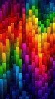 Vibrant arrangement of colorful blocks creating a captivating gradient design in a digital artwork photo