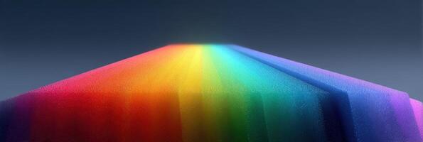 Colorful light spectrum emerging from a prism in a darkened area during a science experiment photo