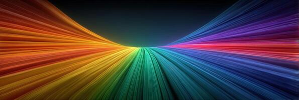 Colorful abstract pattern created by vibrant light trails in a smooth gradient photo