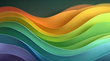 Colorful, wavy patterns created by layered paper displaying vibrant hues in a creative arrangement photo