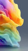Colorful abstract design featuring flowing layers in vibrant hues against a neutral background photo