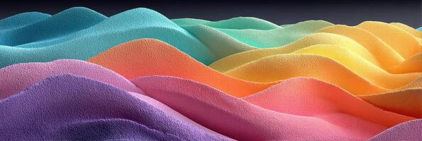 Colorful waves of sand textures create an abstract design in a striking landscape photo