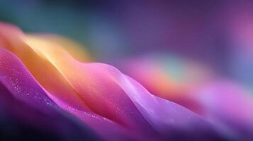 Colorful abstract waves flowing softly in a dreamy landscape at twilight with vibrant hues photo