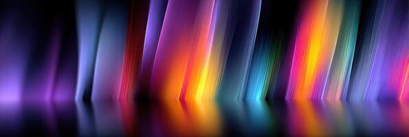 Vibrant light patterns reflecting on a smooth surface creating a mesmerizing display of colors photo