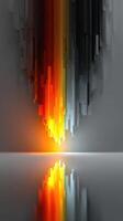 Colorful light abstract artwork featuring vibrant tones reflecting on a smooth surface in a digital art display photo