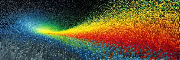 Colorful particle flow creating a dynamic spectrum in a digital artwork photo