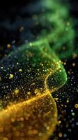 Colorful glitter swirls create a mesmerising pattern on a dark background showcasing artistry in movement photo
