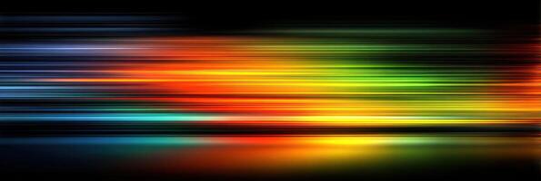 Colorful abstract light trails create dynamic visual effects in a dark background photo