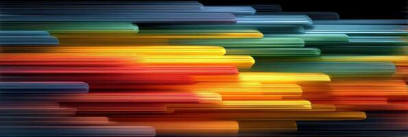 Vibrant abstract artwork showcasing dynamic lines and colors flowing across a dark background photo