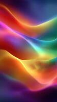 Vibrant flowing fabric showcasing a spectrum of colors in a soft, ethereal wave pattern photo