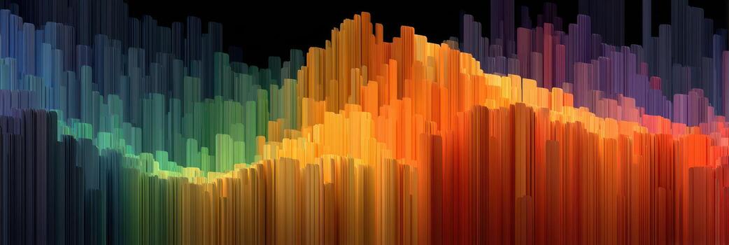 Colorful abstract wave pattern representing sound frequencies in a vibrant digital artwork photo