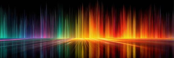 Colorful abstract light pattern creates a vibrant atmosphere in a dark setting photo