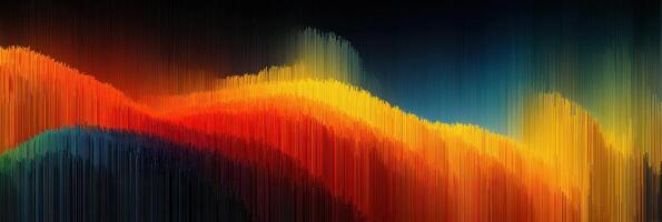 Vibrant abstract landscape with waves of color representing energy and emotion photo