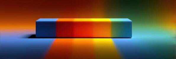 Colorful abstract display of gradients and shapes on a smooth surface in a contemporary style during twilight hours photo