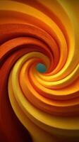 Bright swirl of orange and yellow fabric creating a dynamic visual effect in a circular pattern photo