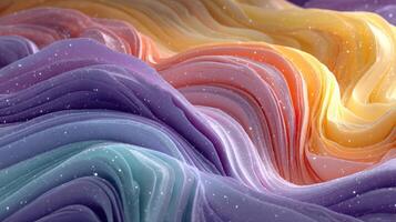 Colorful abstract waves create a mesmerizing visual effect with subtle textures and gradients in a dreamy landscape photo