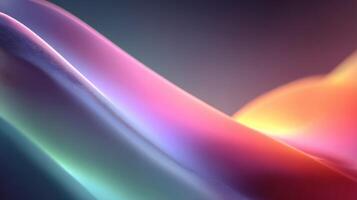 Colorful abstract waves flow smoothly creating a mesmerizing visual experience at dusk in a digitally manipulated landscape photo