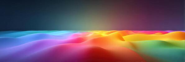 Colorful abstract landscape with smooth waves and vibrant hues during twilight photo