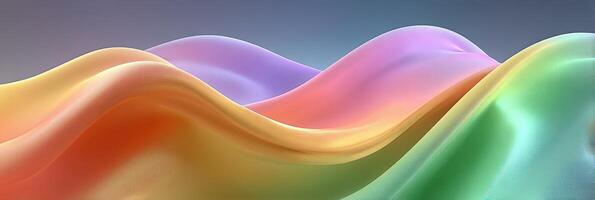 Colorful abstract waves create a serene atmosphere in a digitally rendered landscape of soft gradients and flowing forms photo