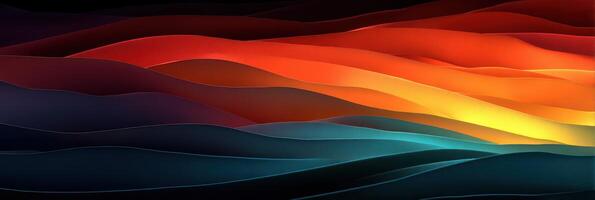 Vibrant abstract waves blend colors to create dynamic patterns in rich shades of red, orange, and blue photo