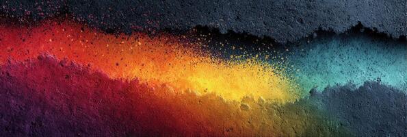 Vibrant abstract art with dynamic colors creating a stunning visual contrast on dark background photo
