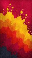 Colorful abstract watercolor artwork with vibrant hues blending from red to yellow, showcasing artistic expression and creativity photo