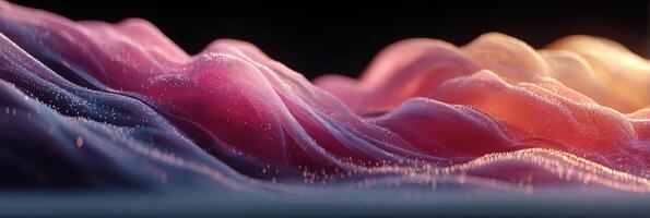 Colorful abstract waves create a dreamy landscape with soft textures and gradients in the background photo