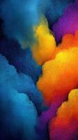 Vibrant abstract design with colorful patterns in shades of blue, orange, purple, and yellow creating a dynamic visual experience photo