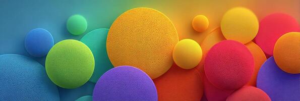 Colorful textured spheres create a vibrant abstract design against a gradient background in a modern art style photo