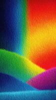 Vivid abstract landscape with colorful gradients resembling hills and a sunset in a creative artistic representation photo