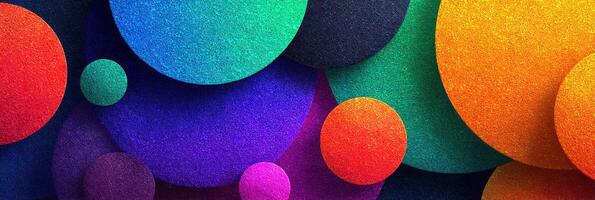 Colorful abstract circles create vibrant patterns in a modern art design suitable for various creative projects photo