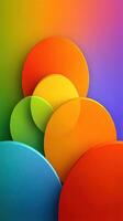 Vibrant abstract circles showcasing a spectrum of colors merging harmoniously in a bright and cheerful gradient background photo