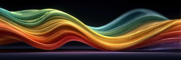 Colorful flowing waves create an artistic display of vibrant hues and smooth transitions in a dark background photo