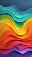 Vibrant abstract waves in a colorful layered design reflecting fluid motion and depth photo