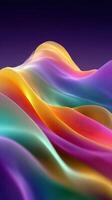 Colorful flowing waves create a mesmerizing abstract background at twilight photo