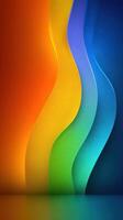 Colorful wave patterns create a stunning light display in a modern, artistic setting photo